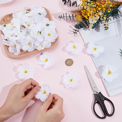 100Pcs Cloth Artificial Flower Head AJEW-GF0013-17C-1