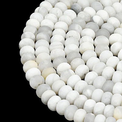 Natural White Crazy Agate Beads Strands G-P575-A04-8x5mm-03-1
