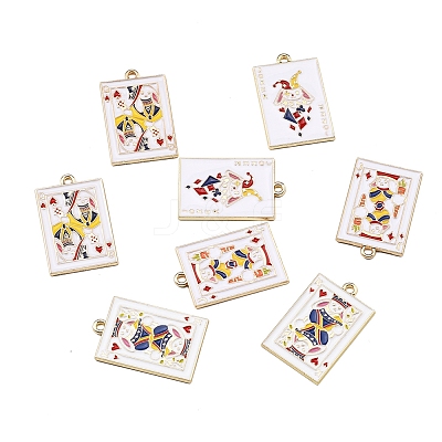 8Pcs 4 Styles Rack Plating Alloy Enamel Pendants ENAM-FS0002-73-1