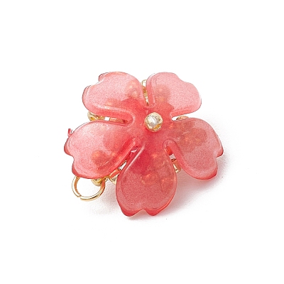 Handmade Glass Seed Beaded Sakura Pendants PALLOY-MZ00763-1