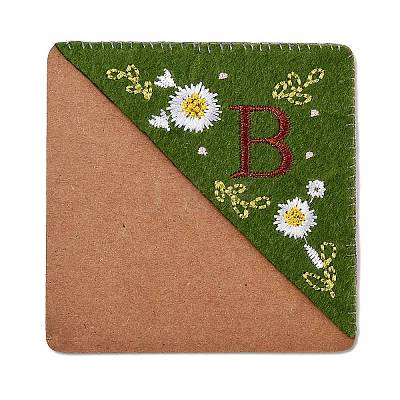 4Pcs Letter Personalized Hand Embroidered Corner Bookmarks JX587B-1