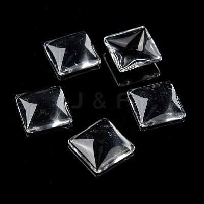 Transparent Clear Glass Square Cabochons GGLA-A001-15mm-1