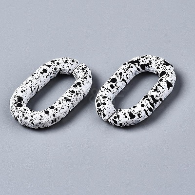 Spray Painted CCB Plastic Linking Rings CCB-Q091-016A-1