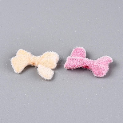 Flocking Opaque Acrylic Bowknot Beads OACR-T030-10M-1