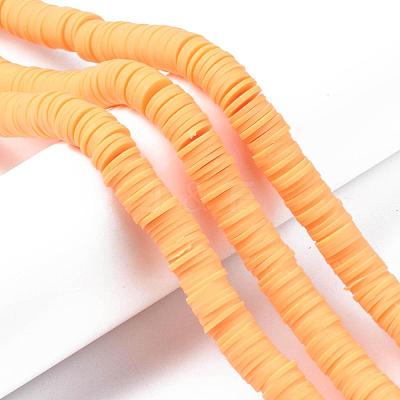 Flat Round Handmade Polymer Clay Beads CLAY-R067-10mm-15-1