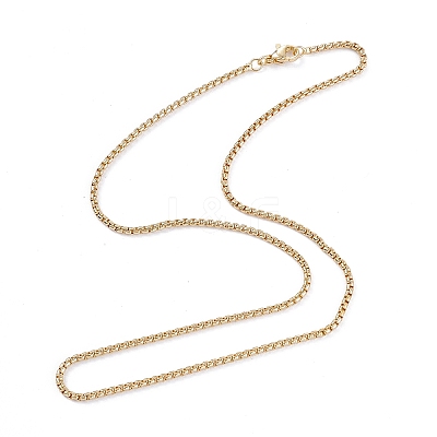 Brass Box Chain Necklaces X-NJEW-I247-04G-1