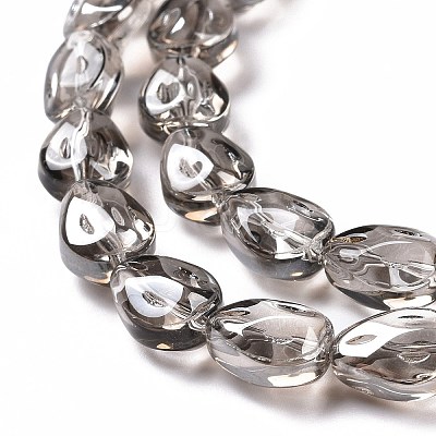 Transparent Electroplate Glass Beads Strands GLAA-C025-02J-1