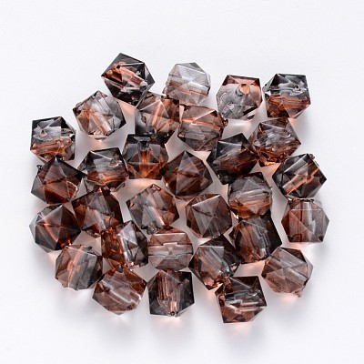 Two Tone Transparent Spray Painted Acrylic Beads ACRP-T005-26L-1
