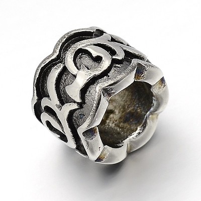 Retro 304 Stainless Steel Big Hole Column Beads STAS-E086-29AS-1