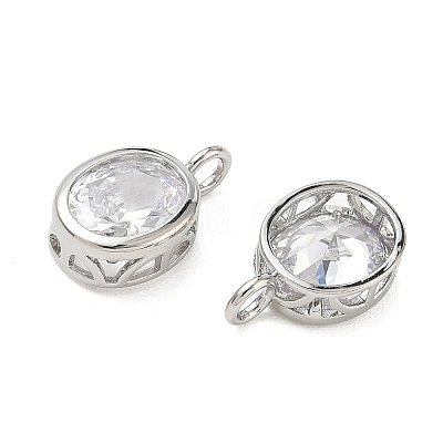 Brass Pave Clear Cubic Zirconia Pendants CU-CBA42CA-04B-P-1