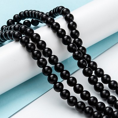 Natural Black Onyx Beads Strands G-Z024-01B-1
