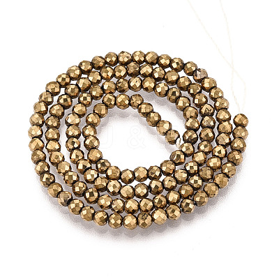 Electroplate Glass Beads Strands GLAA-H021-01B-FP07-1