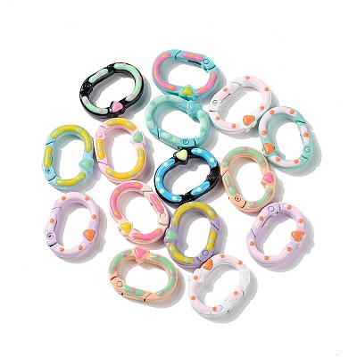Spray Painted Alloy Spring Gate Rings X1-PALLOY-F293-04-1