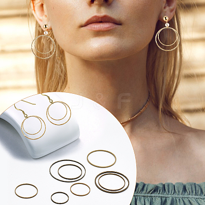 240Pcs 8 Style Brass Linking Rings FIND-CA0006-05AB-1