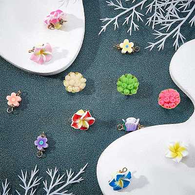 60Pcs 3 Style Handmade Polymer Clay Links Connectors FIND-SC0001-85-1