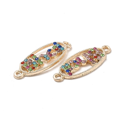 Alloy Connector Charms with Colorful Rhinestone FIND-H039-46KCG-1