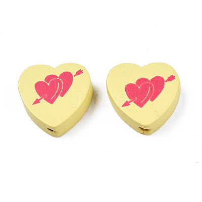 Spray Painted Maple Wood Beads WOOD-Q030-88A-1
