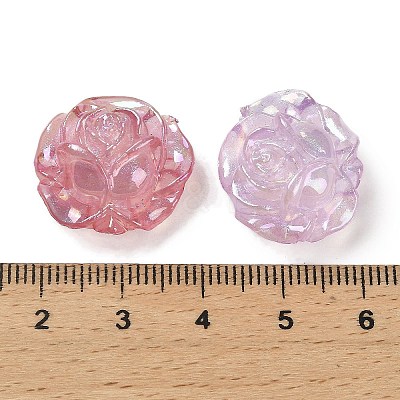UV Plating Luminous Rainbow Iridescent Acrylic Beads LACR-R001-15A-1