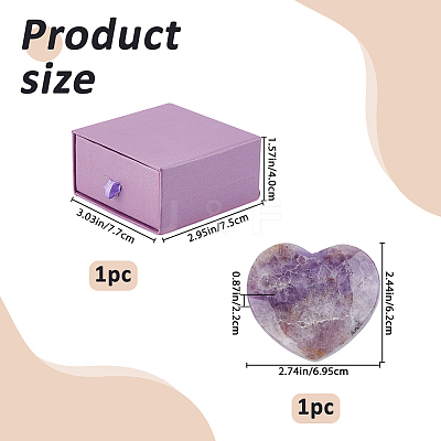 1Pc Natural Amethyst Heart Display Decoration DJEW-FH0001-46-1