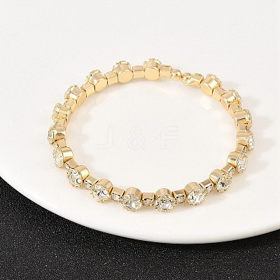 Iron Rhinestone Bangles for Women BJEW-A156-02G-1
