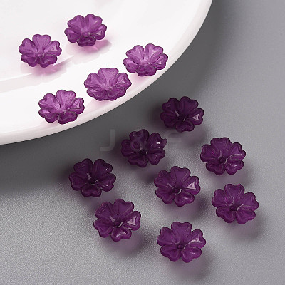 Transparent Frosted Acrylic Bead Caps X-MACR-S371-04A-743-1