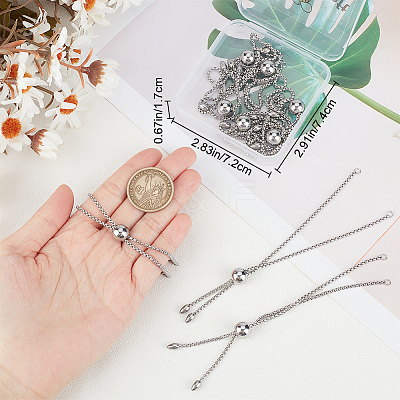 10Pcs 304 Stainless Steel Slider Bracelet/Bolo Bracelets Making STAS-BBC0004-66-1