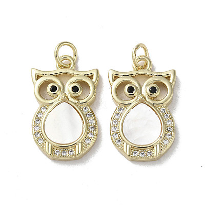 Brass Micro Pave Cubic Zirconia Pendants KK-G485-25B-G-1