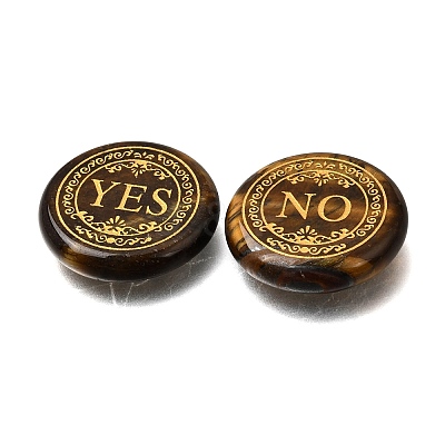 Engraved Natural Tiger Eye Decision Stones GG-CBA6D08-C10-1