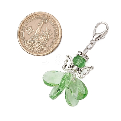 Angel Glass Pendant Decorations HJEW-MZ00260-04-1