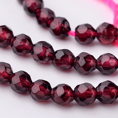 Natural Garnet Bead Strands X-G-K145-F-3mm-AB-1