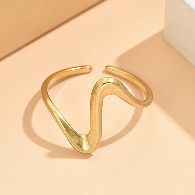Wave 304 Stainless Steel Cuff Rings FS-WG0CC98-02-1