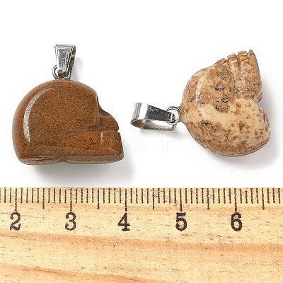 Natural Picture Jasper Pendants G-Z067-02P-05-1