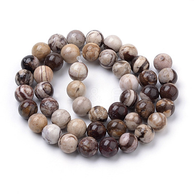 Natural Zebra Jasper Beads Strands G-S259-30-12mm-1