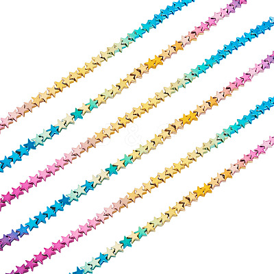 2 Strands Gradient Color Electroplated Synthetic Non-magnetic Hematite Beads Strands G-TA0002-86B-1