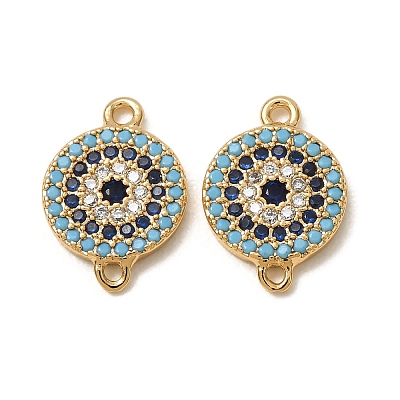 Brass Micro Pave Cubic Zirconia Connector Charms GG-CBAE681-20G-1