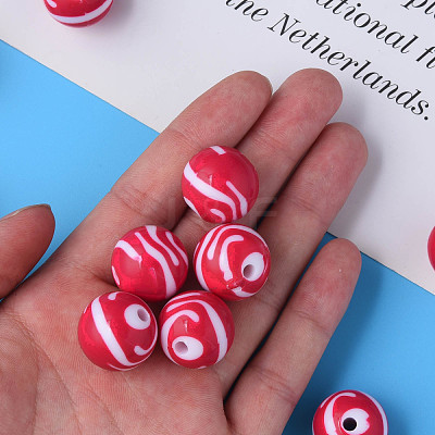 Opaque Striped Acrylic Beads MACR-S373-27B-03-1