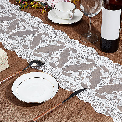 Polyester Lace Table Runners AJEW-WH0248-533B-1