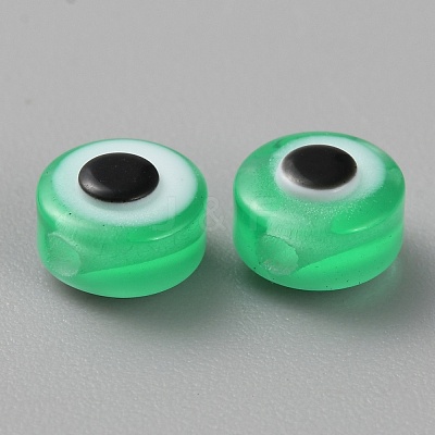 Evil Eye Resin Beads RESI-WH0022-01-1
