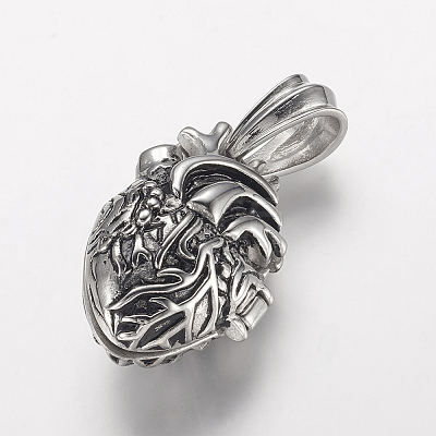 304 Stainless Steel Locket Pendants X-STAS-P137-19AS-1