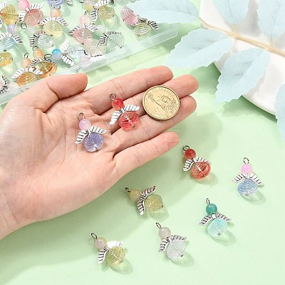30Pcs Glass Pendants FIND-CJ0003-36-1