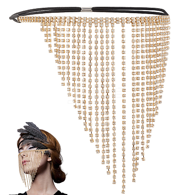 Alloy Rhinestone & Polyester Head Chain AJEW-WH20072-21G-1