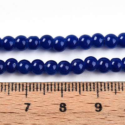 Baking Paint Imitation Jade Glass Round Bead Strands DGLA-Q021-4mm-33-1