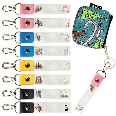 PU Leather & Cotton Name Marker Keychain AJEW-WH0514-038-1