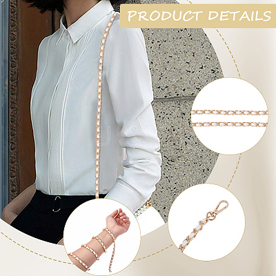 1Pc Imitation Leather & Alloy Chain Bag Strap PURS-CL0001-13A-1