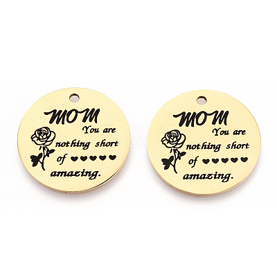 Mother's Day 201 Stainless Steel Pendants STAS-T064-37G-33-1