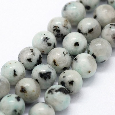 Natural Sesame Jasper/Kiwi Jasper Beads Strands X-G-I199-29-6mm-1
