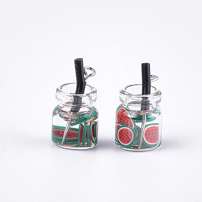 Glass Bottle Pendants GLAA-S181-04B-1