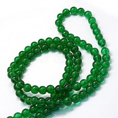 Baking Paint Transparent Glass Round Bead Strands DGLA-Q022-8mm-25-1
