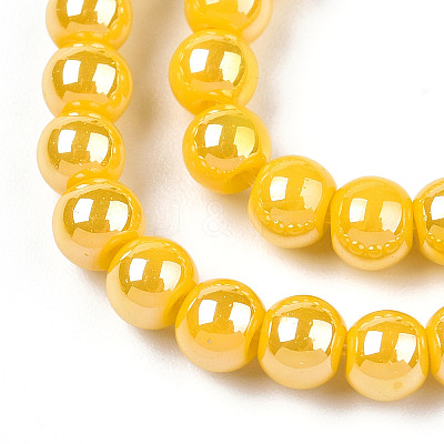 Electroplate Opaque Glass Beads Strands GLAA-T032-P4mm-AB08-1