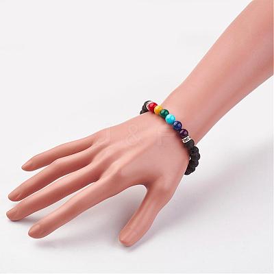 Natural Mixed Stone Stretch Bracelets BJEW-JB03078-1